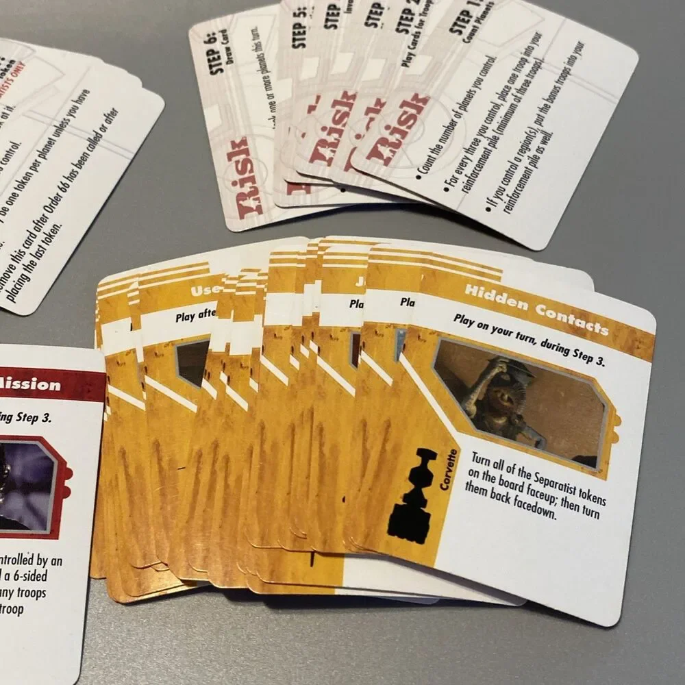 2005 Star Wars Risk Clone War Board Game Replacement Cards Only